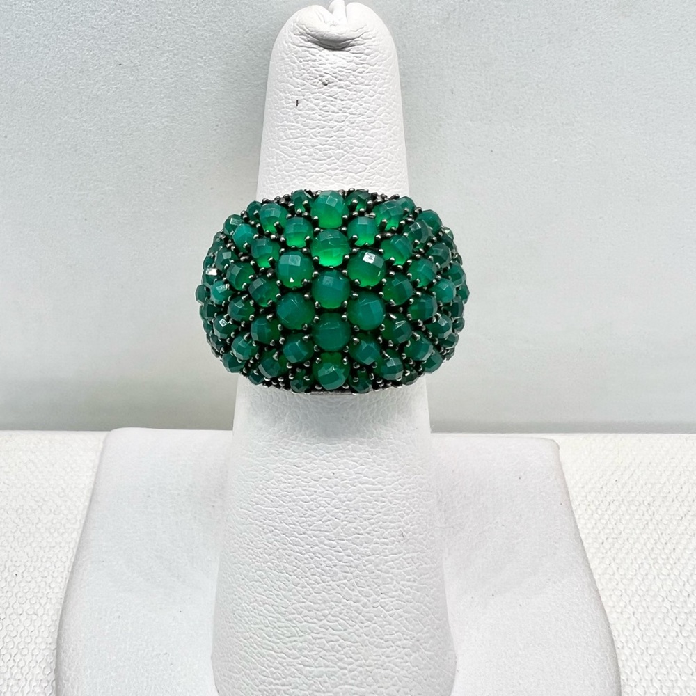 David Yurman Osetra Berries Ring With Green Onyx - Picture 2 of 16